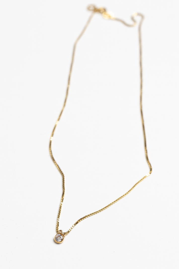 Gold CZ Pendant Venus Necklace
