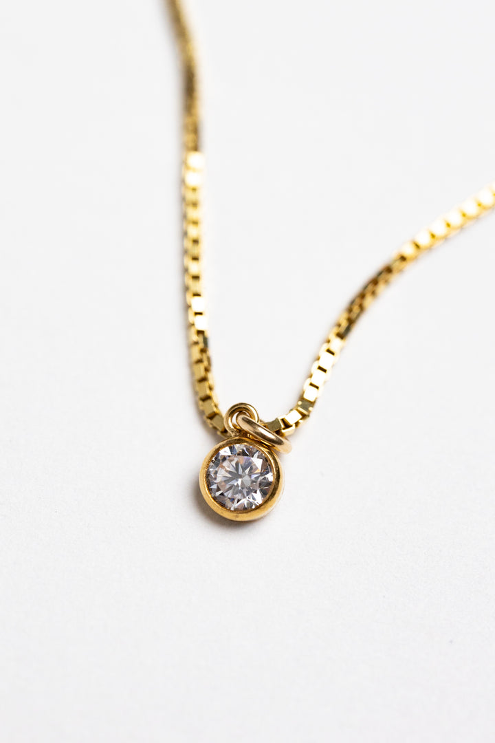 Gold CZ Pendant Venus Necklace