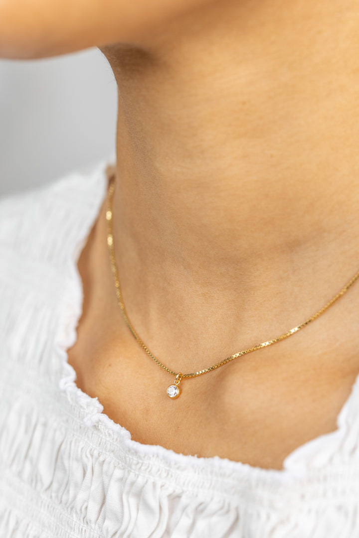 Gold CZ Pendant Venus Necklace