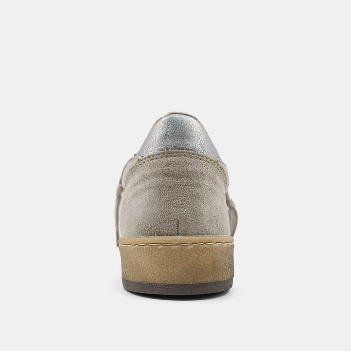 Gold Faux Leather And Suede Salma Sneakers