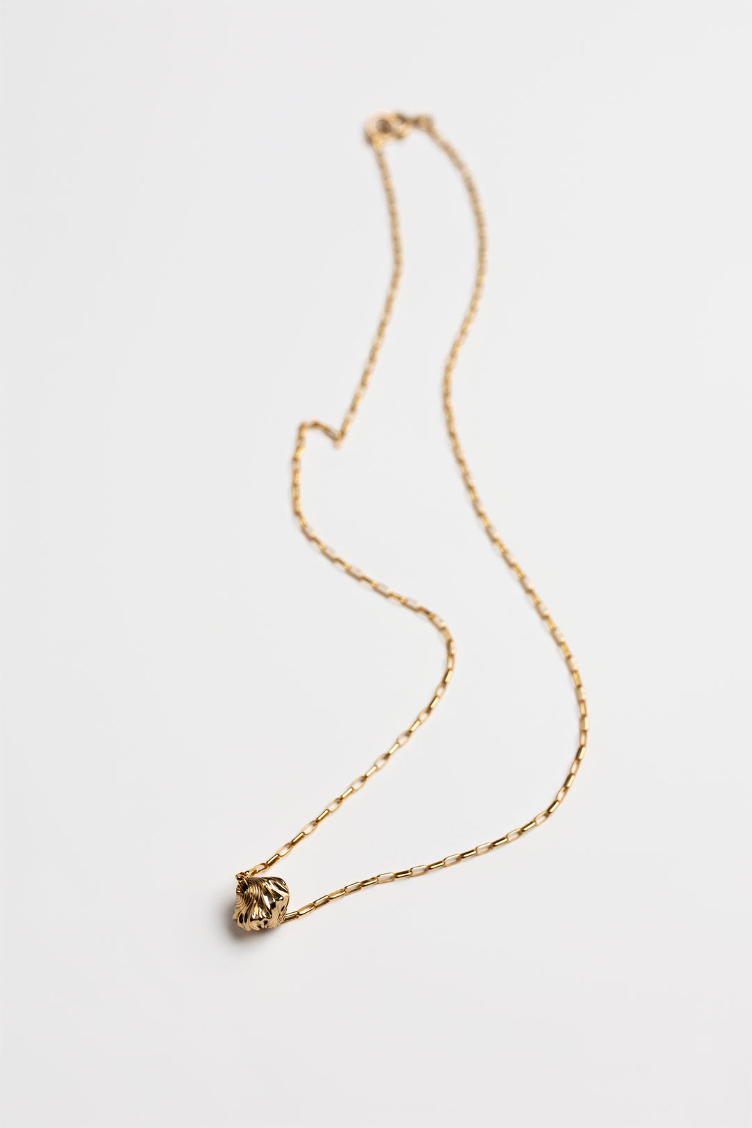 Gold Filled Garlic Nugget Accent Paperclip Necklace