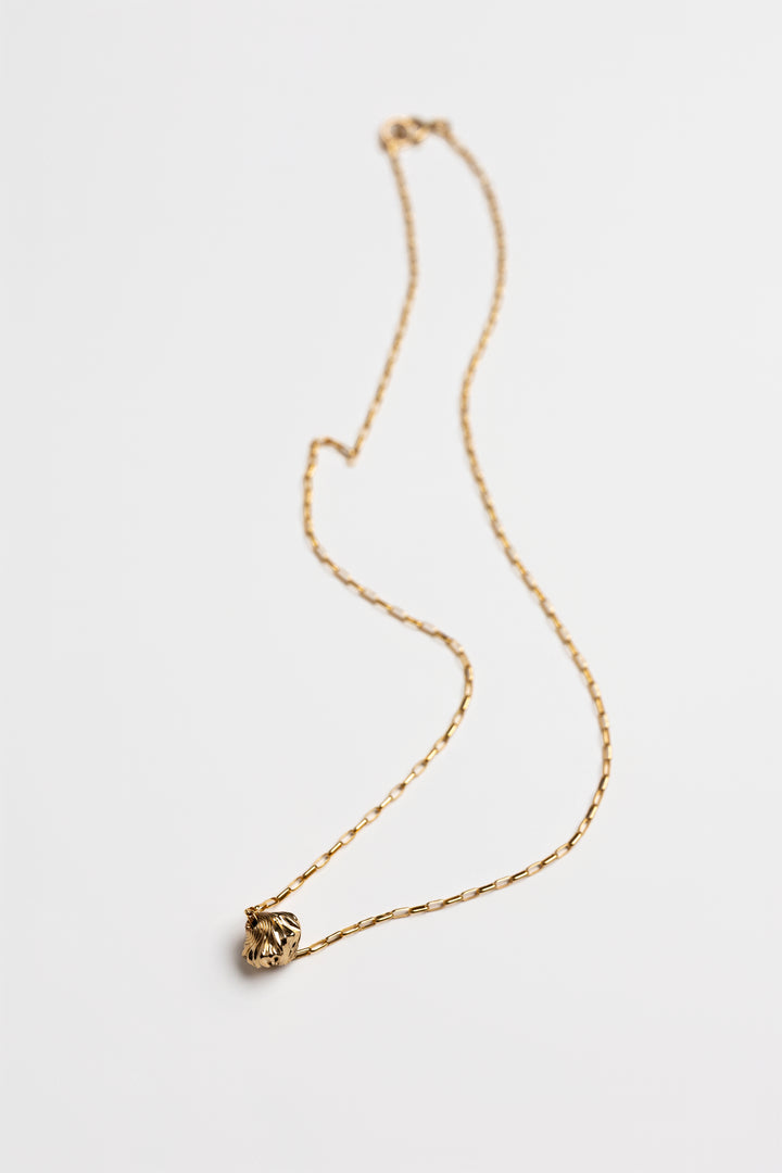Gold Filled Garlic Nugget Accent Paperclip Necklace