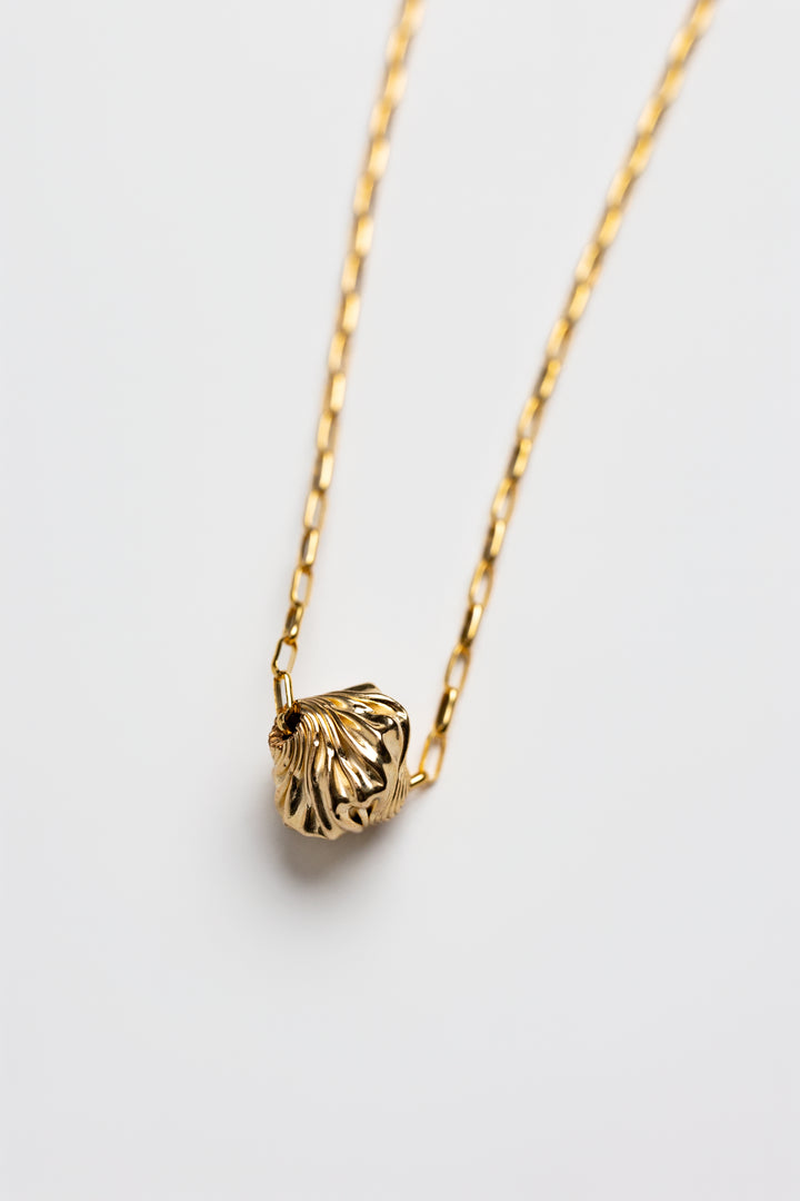 Gold Filled Garlic Nugget Accent Paperclip Necklace