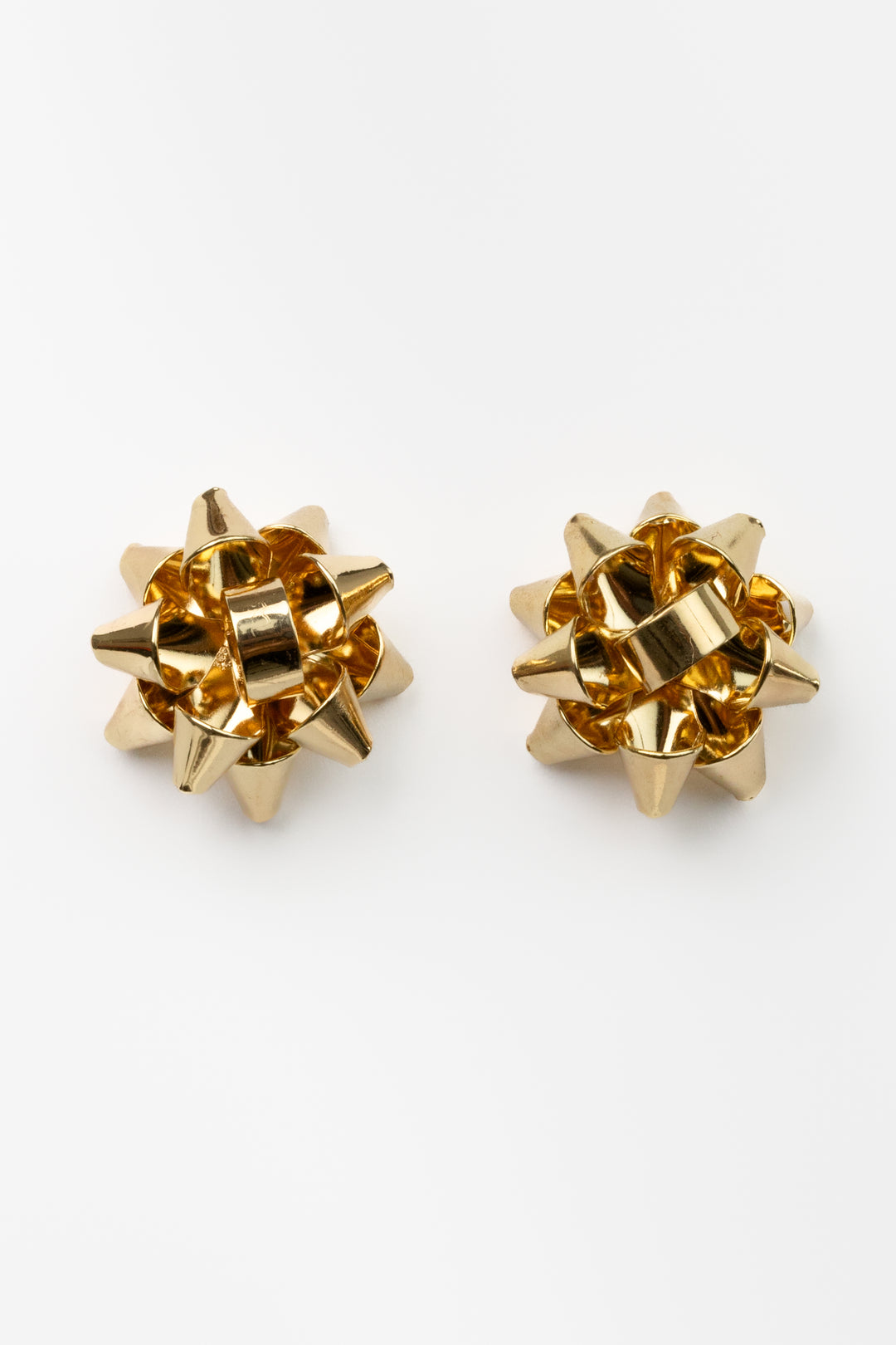 Gold Holiday Bow Stud Earrings