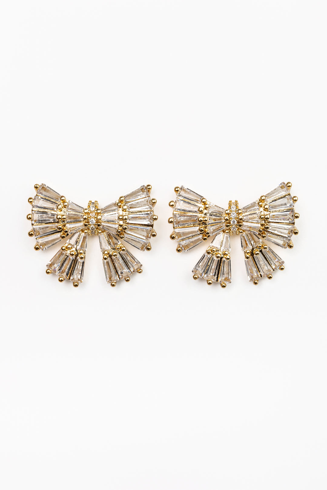 Gold Maxi Sparkler Bow Earrings