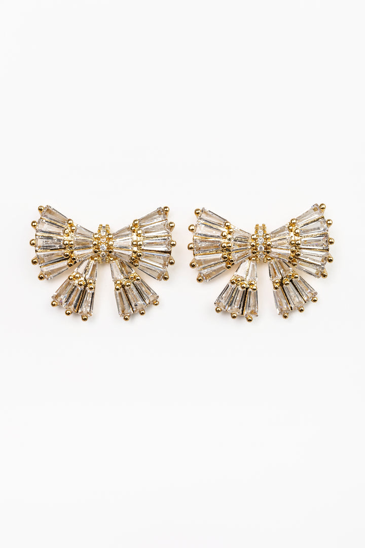 Gold Maxi Sparkler Bow Earrings