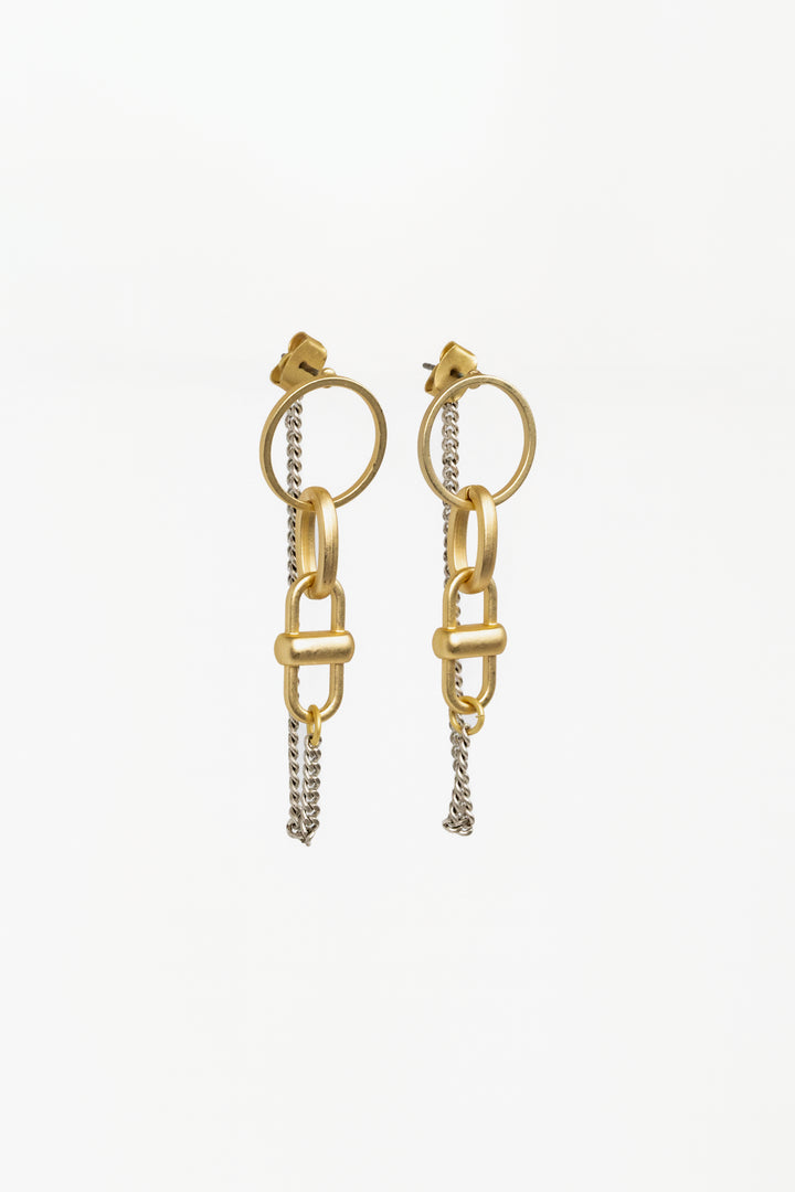 Gold Silver Bond Earrings