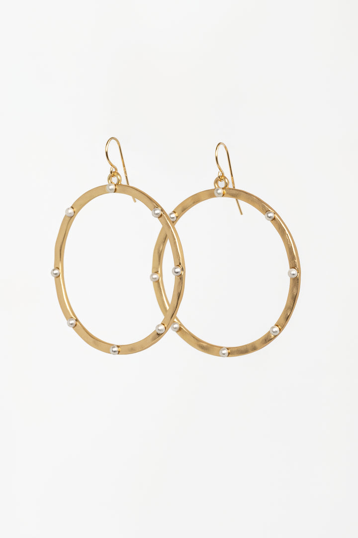 Gold Silver Dots Nyla Earrings