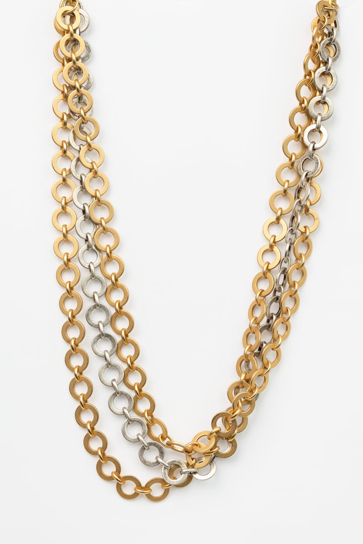 Gold Silver Halo Necklace