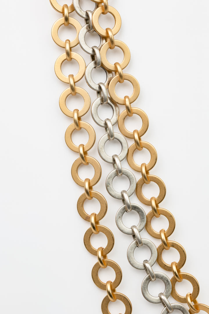 Gold Silver Halo Necklace