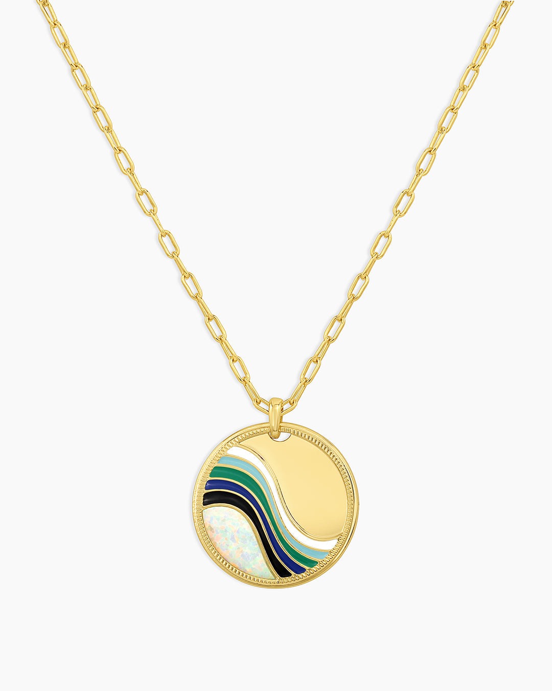 Gold Swell Pendant Necklace