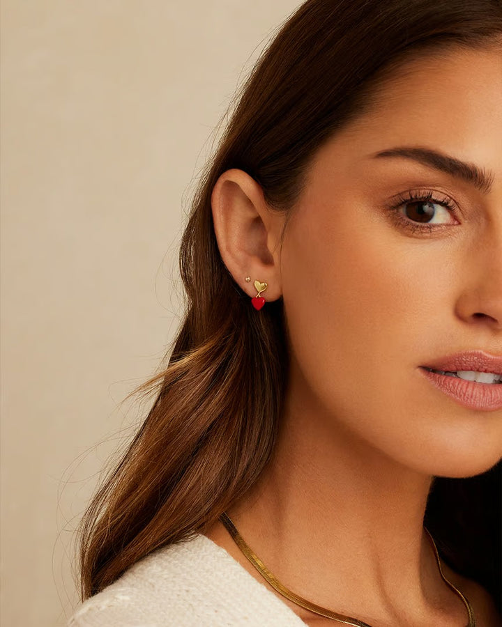 Red Gold Amour Earrings