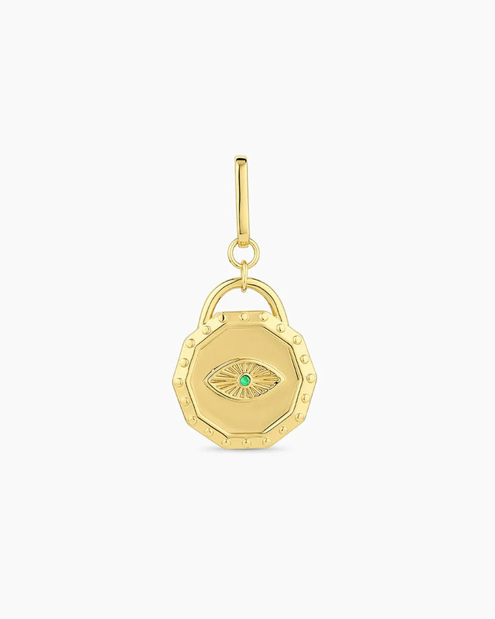 Gold Evil Eye Coin Statement Charm