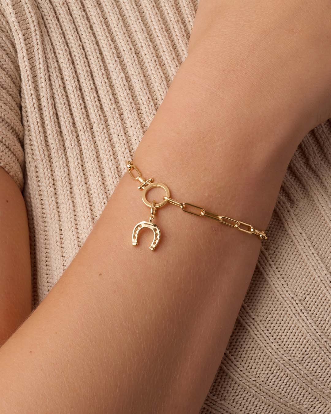 Gold Horseshoe Parker Charm