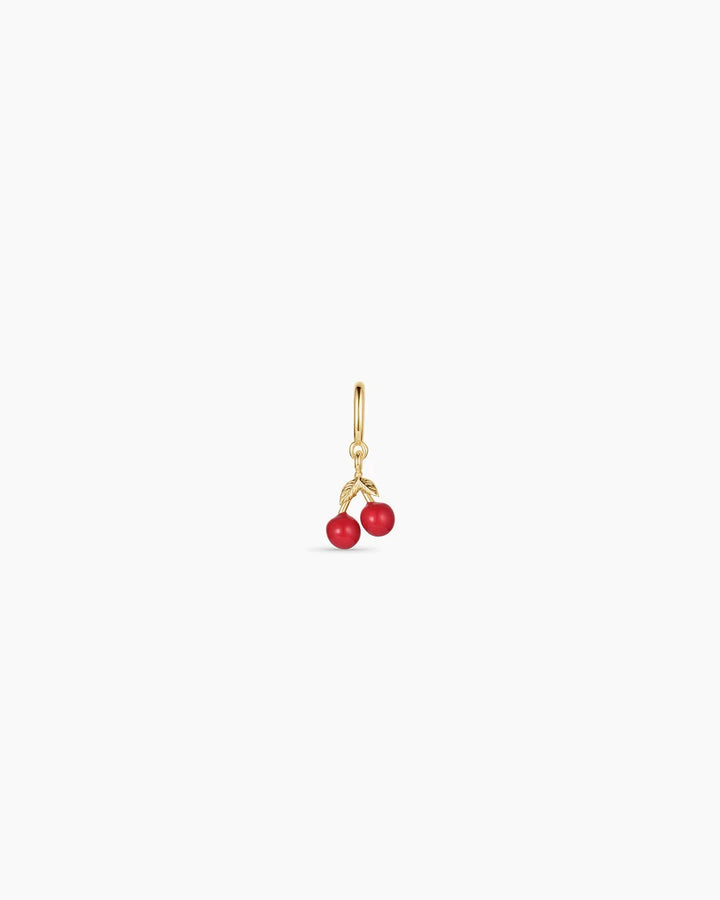 Gold Red Cherry Parker Charm
