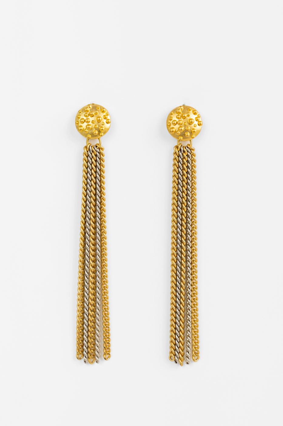 Gold Silver Fringe Earrings