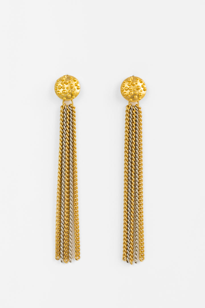 Gold Silver Fringe Earrings