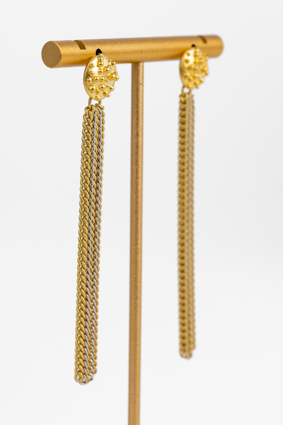 Gold Silver Fringe Earrings