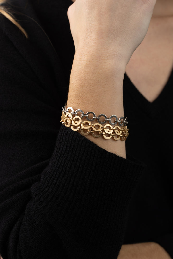 Gold Silver Halo Bracelet