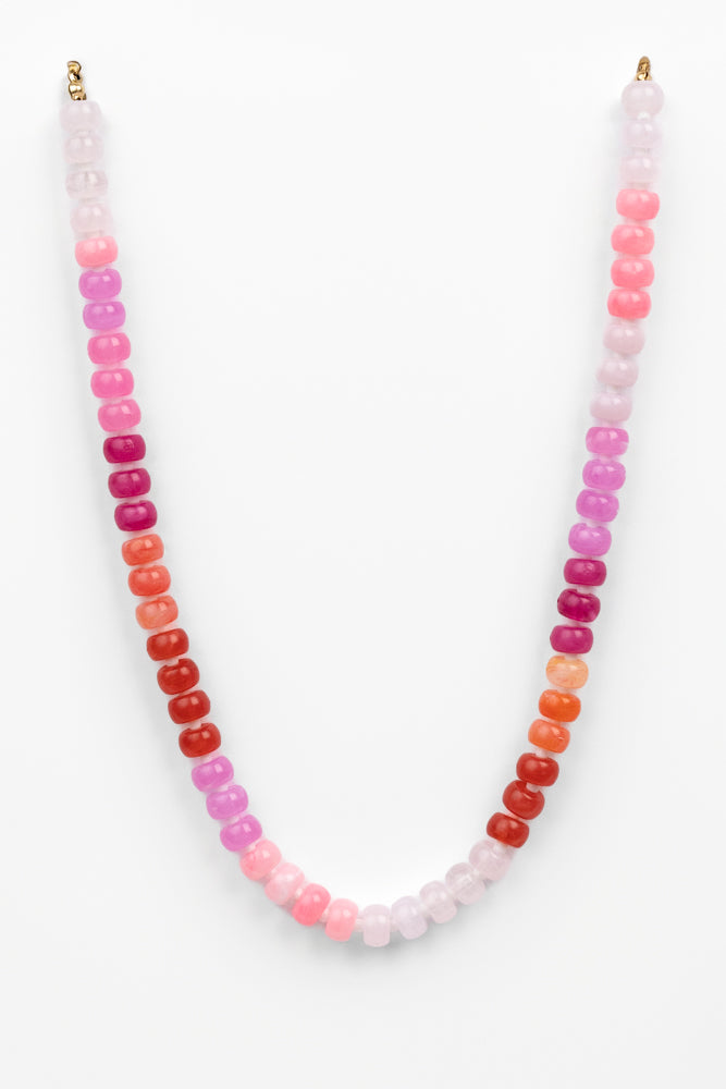 Gradient Pink Beaded Necklace