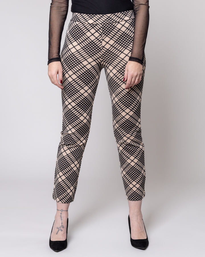 Graphic Plaid Kick Crop Carnaby Legging