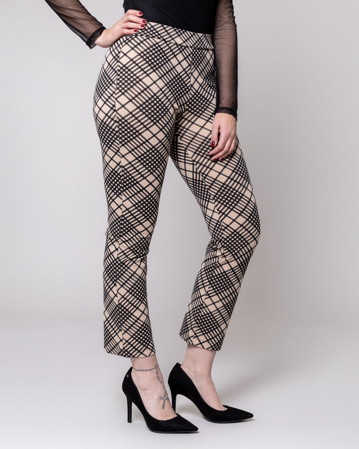 Graphic Plaid Kick Crop Carnaby Legging