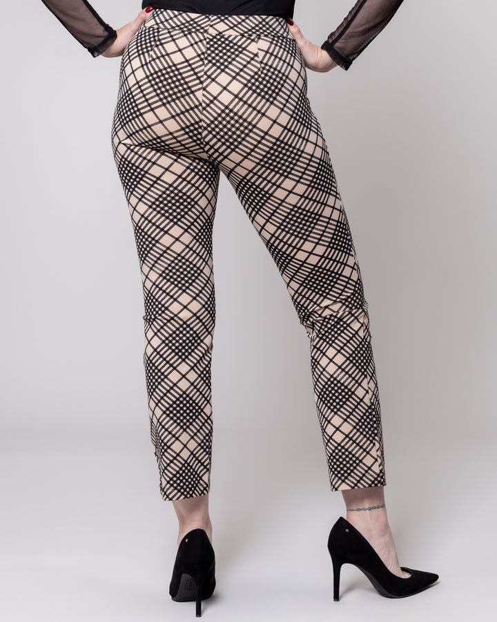 Graphic Plaid Kick Crop Carnaby Legging