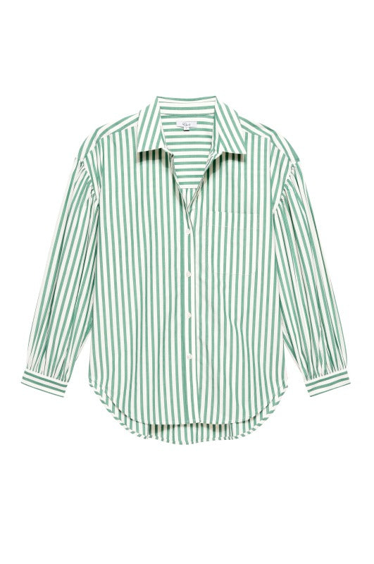 Green And White Stripe Janae Shirt