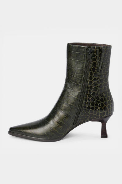Green Croc Gabbie Ankle Boot