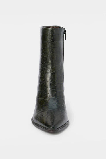 Green Croc Gabbie Ankle Boot