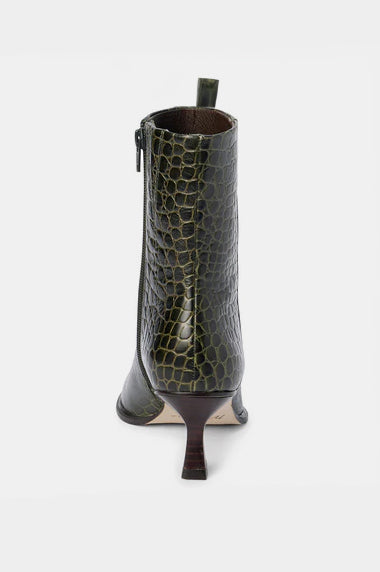 Green Croc Gabbie Ankle Boot