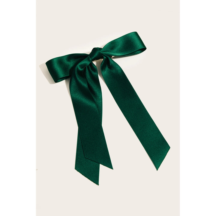 Green Ribbon Bow Hair Clip