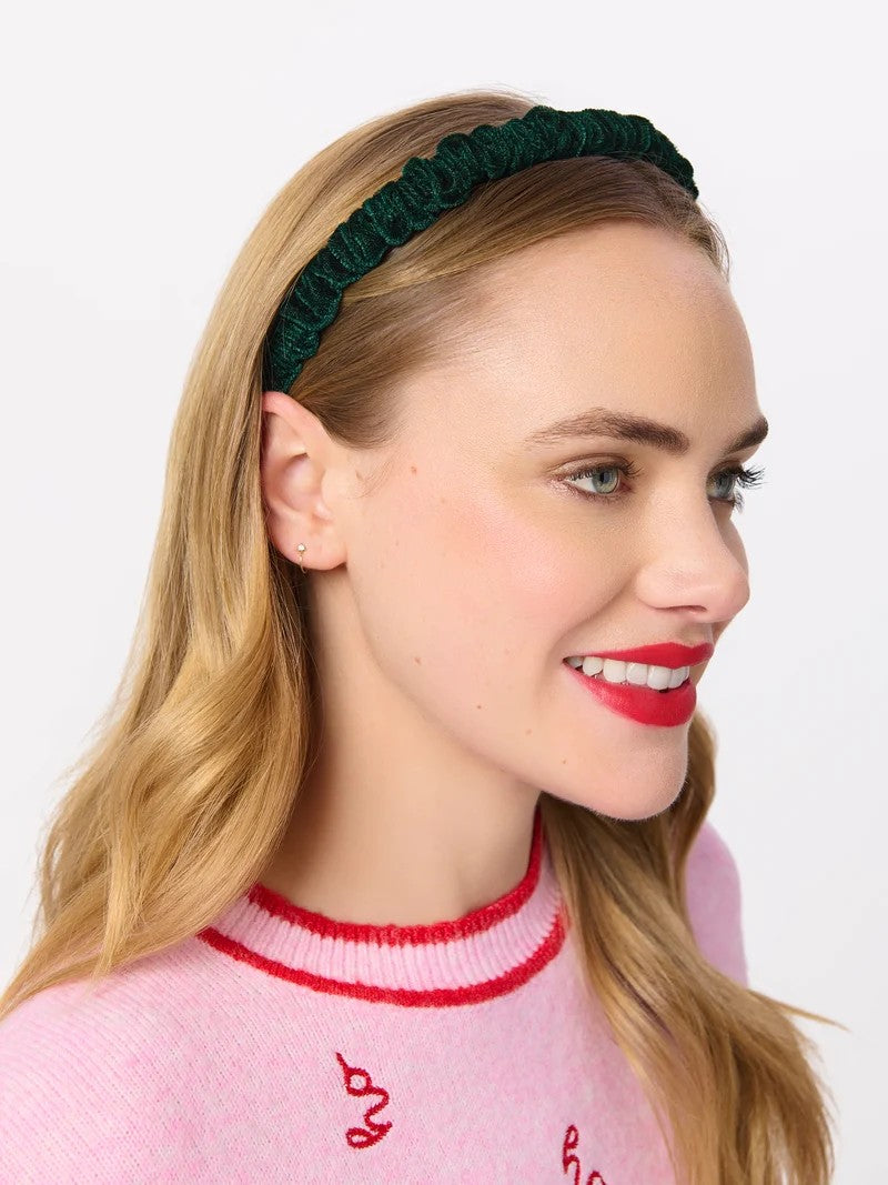 Green Velvet Scrunch Headband