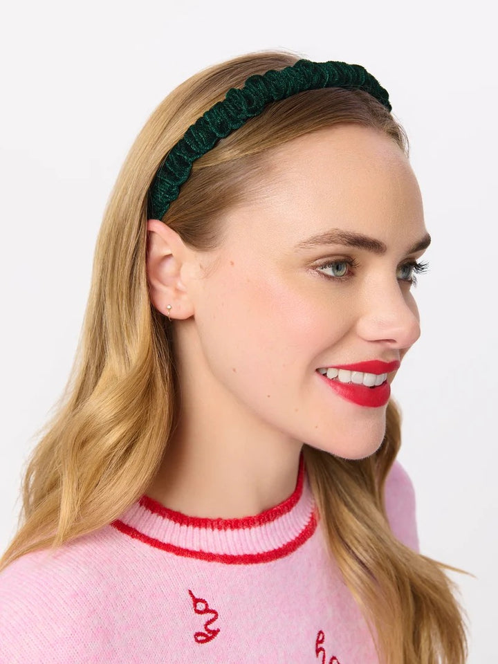 Green Velvet Scrunch Headband