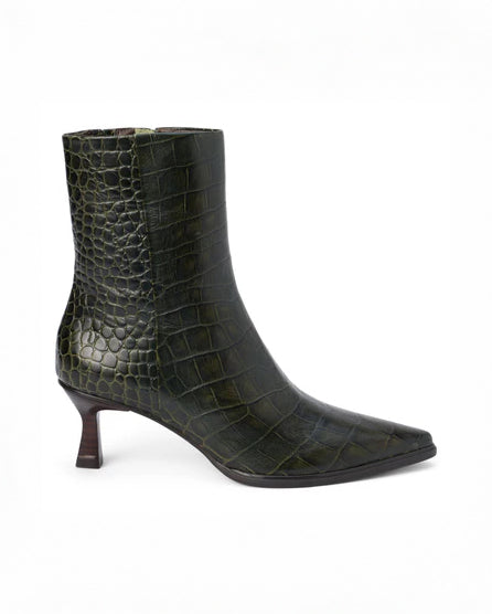 Green Croc Gabbie Ankle Boot