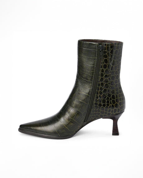 Green Croc Gabbie Ankle Boot