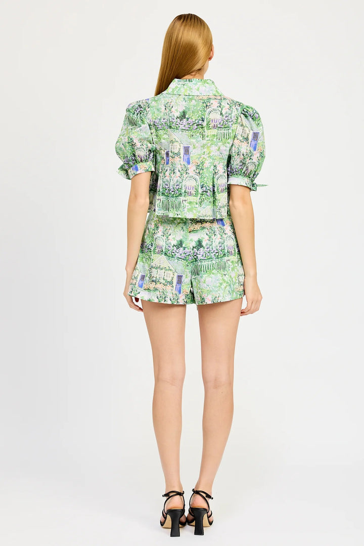 Green Violet Molly Belted Shorts