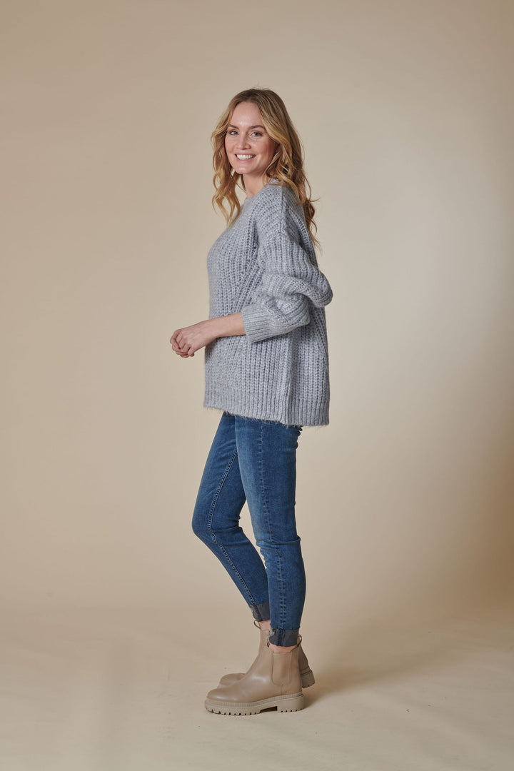 Grey Chunky Knit Sweater