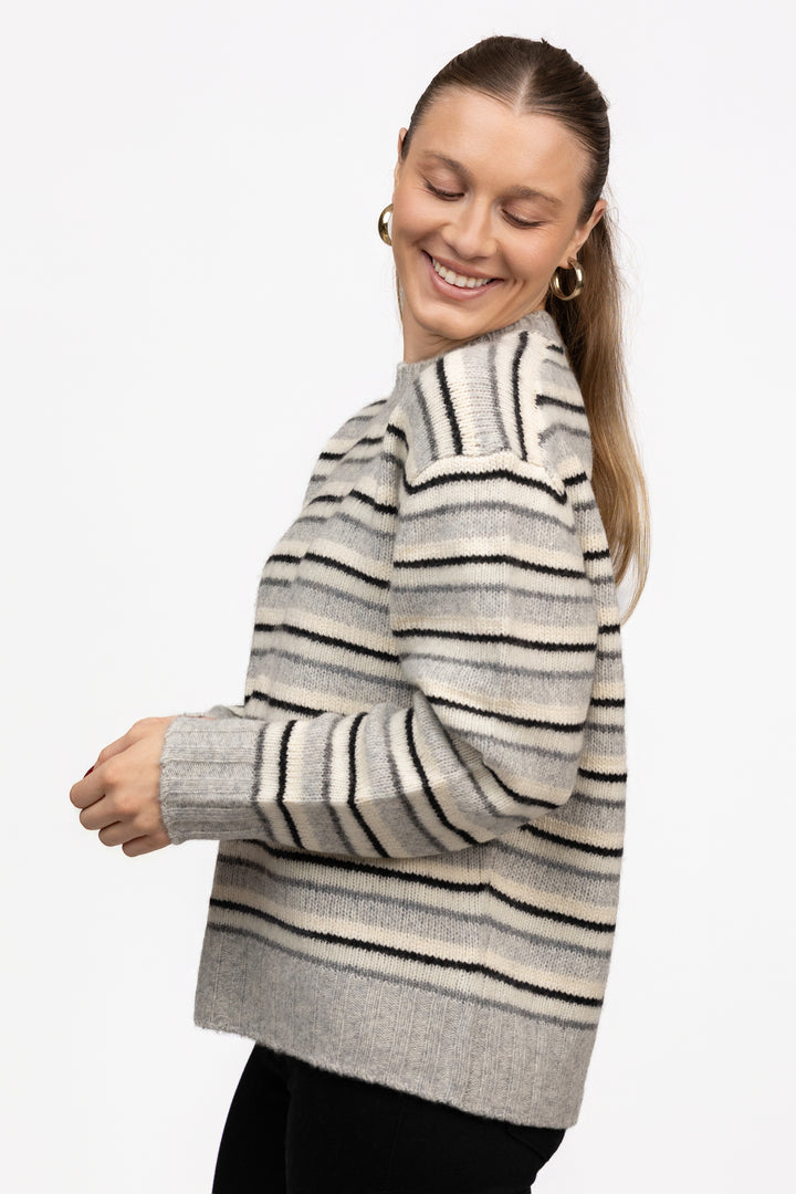 Grey White Stripe Hanna Sweater