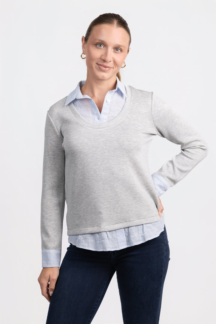 Grey And Blue Marin Shirt