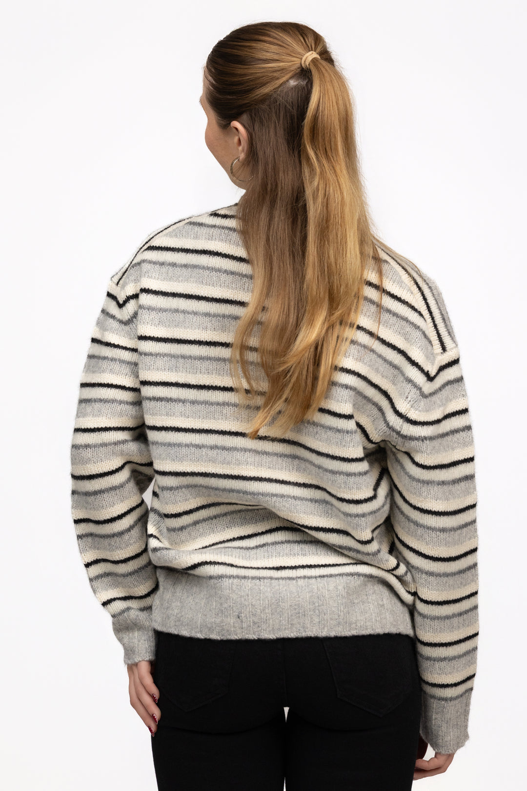 Grey White Stripe Hanna Sweater