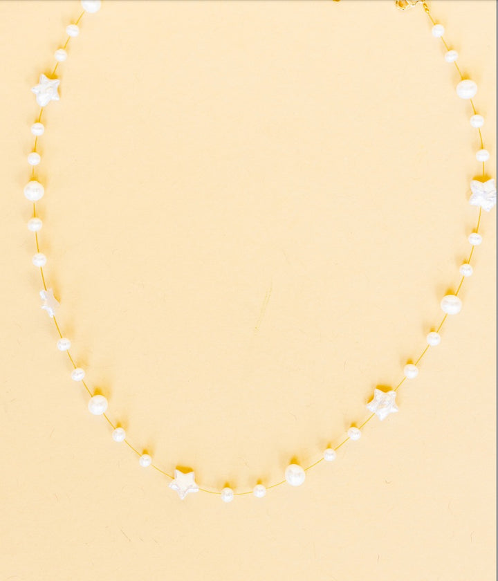Guiding Star Floating Pearl Necklace