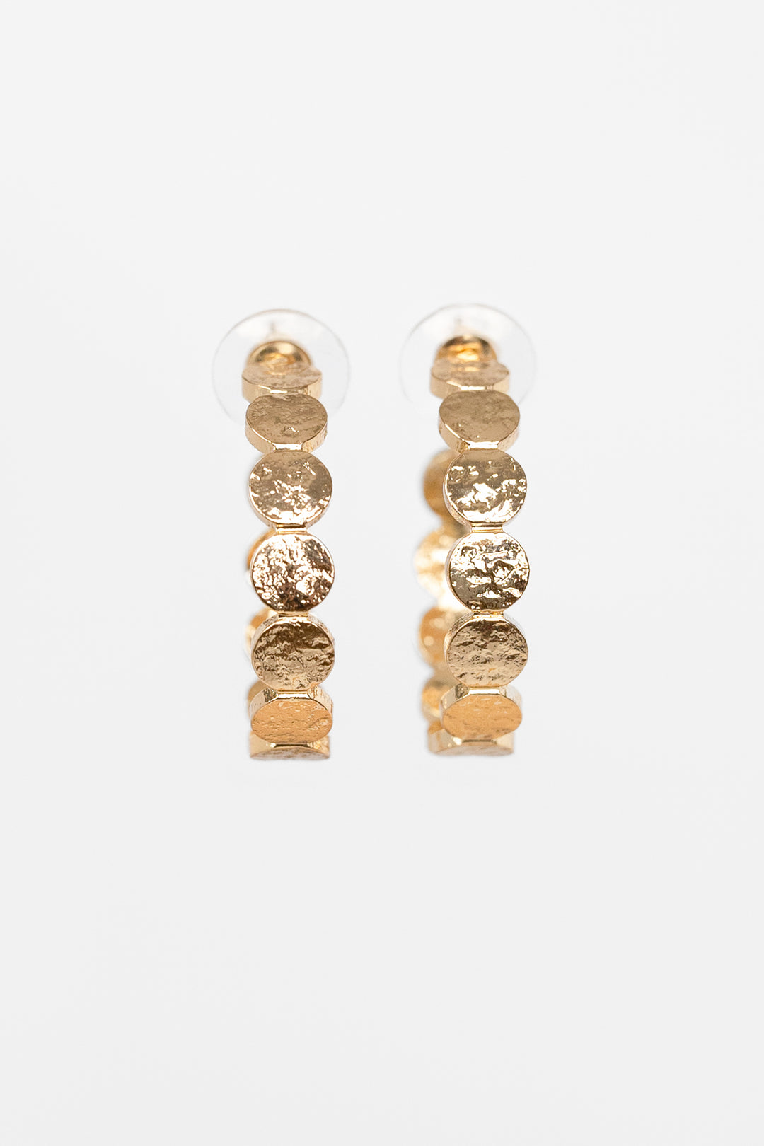 Hammered Gold Scalloped Hoop Earrings