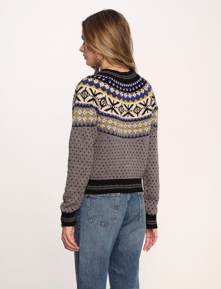 Heather Fair Isle Knit Sylvia Cardigan