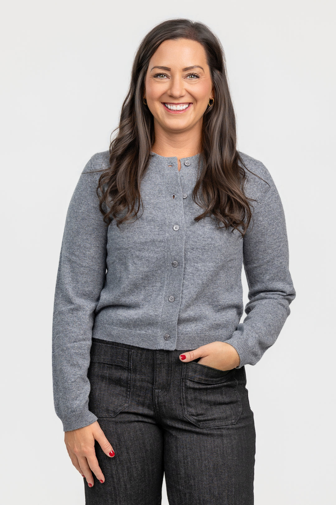 Heather Grey Boyfriend Classic Cardigan