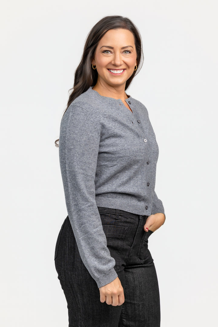 Heather Grey Boyfriend Classic Cardigan
