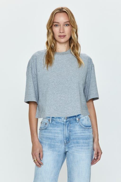 Heather Grey Cropped Mae Tee