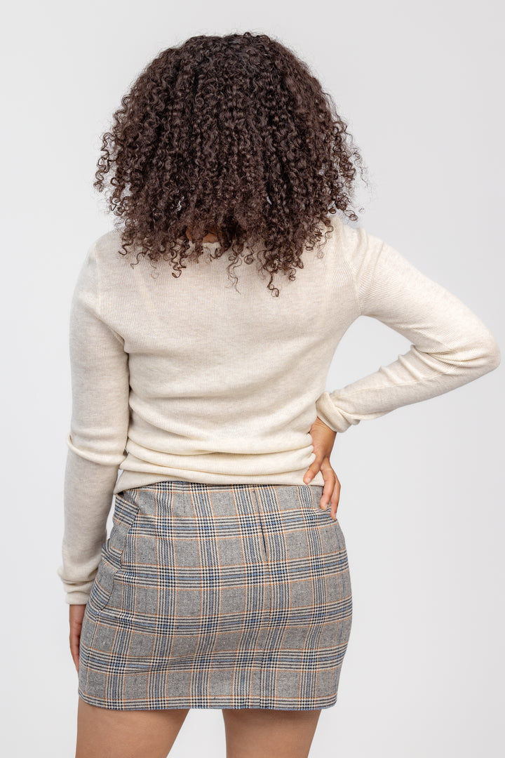 Heather Pearl Shoulder Twist Top