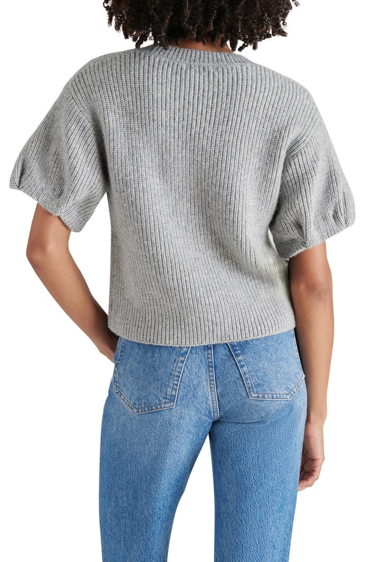 Heather Gray Bubble Sleeve Jadey Sweater