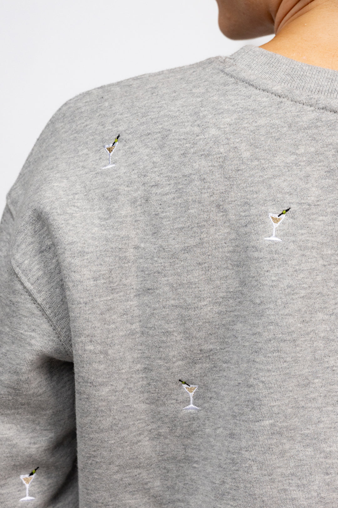Heather Grey Martini Embroidery Ramona Sweatshirt